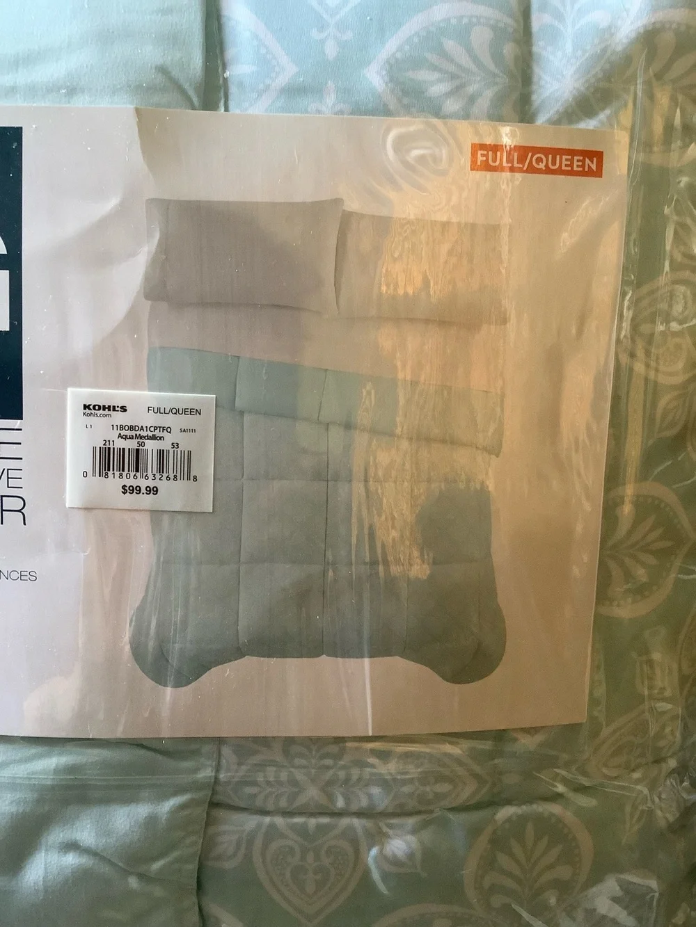 NWTs Gorgeous Comforter Full/ Queen AQUA Green Floral Design The Big One was $99